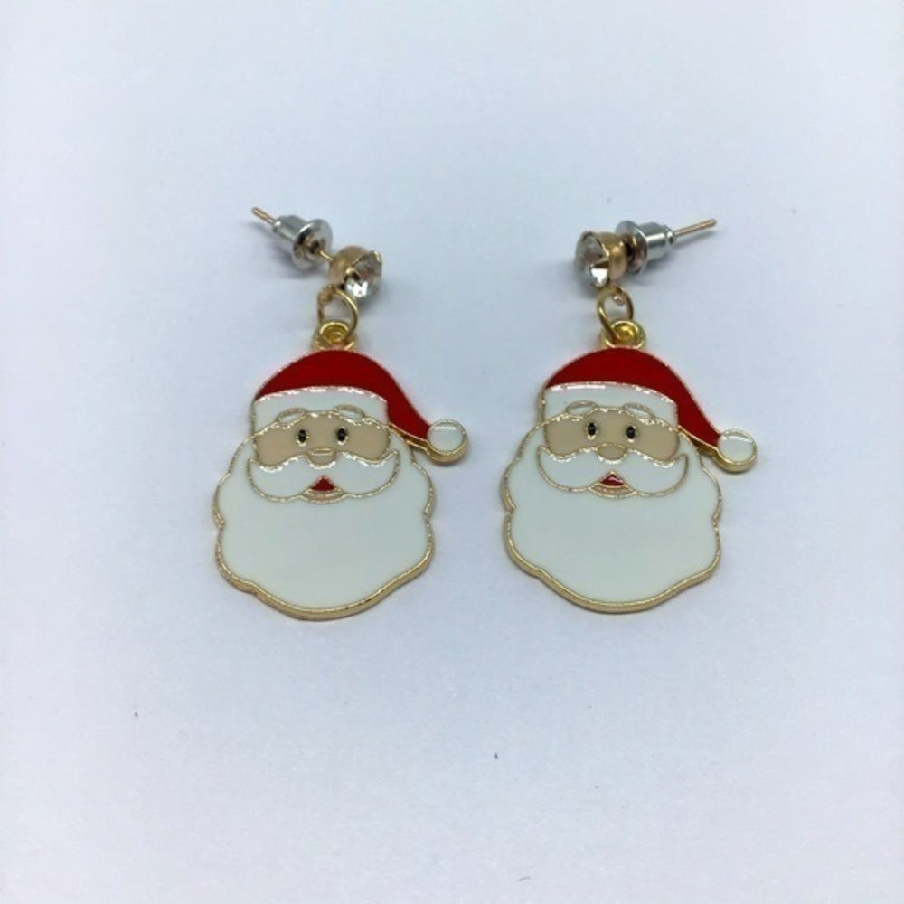 NEW Santa Clause Christmas enamel fashion earrings
